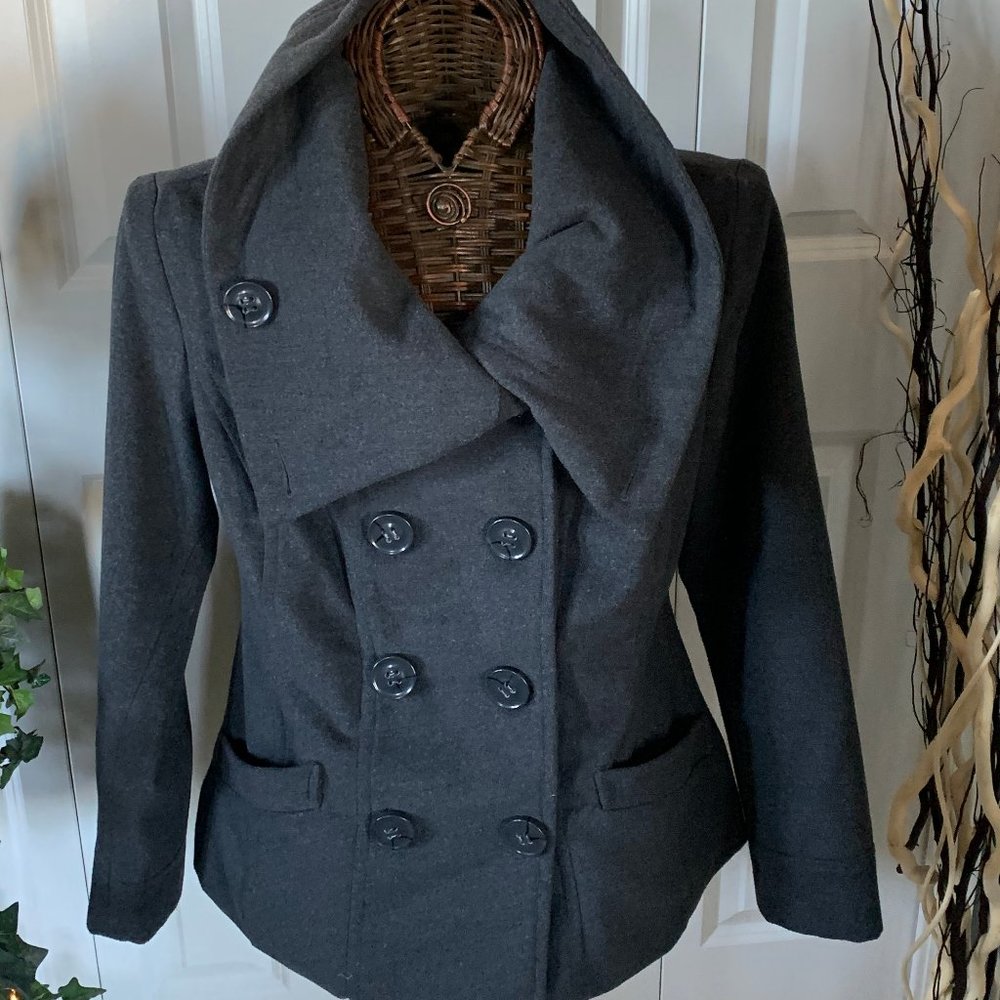 Dollhouse DoubleBreast PeaCoat Oversize Cowl LG